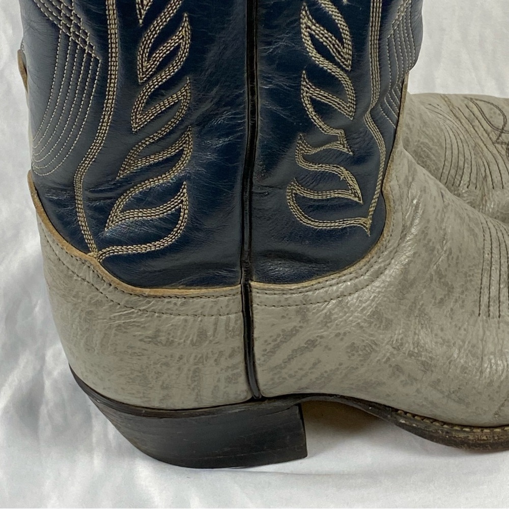 Tony Lama Men’s Gray Western Cowboy Boots Size 7 B Style 8086 - Picture 4 of 16